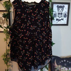 torrid babydoll kitty print top